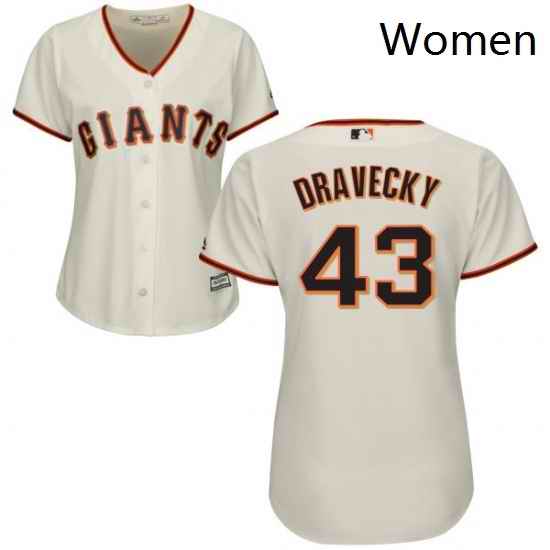 Womens Majestic San Francisco Giants 43 Dave Dravecky Replica Cream Home Cool Base MLB Jersey